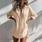 🌹 50 % de réduction🌹Chemise mi-longue à coupe ample et boutonnée pour femme