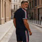 🔥50 % DE RÉDUCTION🔥Ensemble chemise et short à col zippé pour homme