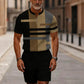 🔥50 % DE RÉDUCTION🔥Ensemble chemise et short à col zippé pour homme