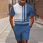 🔥50 % DE RÉDUCTION🔥Ensemble chemise et short à col zippé pour homme