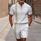 🔥50 % DE RÉDUCTION🔥Ensemble chemise et short à col zippé pour homme