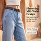 👖✨ PROMO FLASH 50% ! Jean Femme Droit 7/8 – Taille Mi-Haute, Jambe Large Effilée, Délavé Vintage, Coupe Flatteuse 🌟