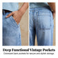 👖✨ PROMO FLASH 50% ! Jean Femme Droit 7/8 – Taille Mi-Haute, Jambe Large Effilée, Délavé Vintage, Coupe Flatteuse 🌟