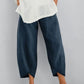 💎💃 PROMO -50% ! Pantalon Femme Coton & Lin – Coupe Large, Taille Élastiquée & Respirant (Kaki/Gris/Vert/Noir/Bleu Marine, S-5XL)