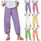 💎💃 PROMO -50% ! Pantalon Femme Coton & Lin – Coupe Large, Taille Élastiquée & Respirant (Kaki/Gris/Vert/Noir/Bleu Marine, S-5XL)