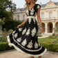 🎑50 % de réduction ✨Robe longue fluide à col en V et imprimé baroque pour femme