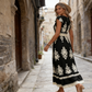 🎑50 % de réduction ✨Robe longue fluide à col en V et imprimé baroque pour femme