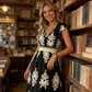 🎑50 % de réduction ✨Robe longue fluide à col en V et imprimé baroque pour femme
