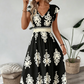 🎑50 % de réduction ✨Robe longue fluide à col en V et imprimé baroque pour femme