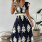 🎑50 % de réduction ✨Robe longue fluide à col en V et imprimé baroque pour femme