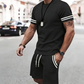 ✨ 50 % de réduction🔥 Ensemble 2 pièces pour homme : t-shirt rayé et short