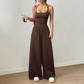 Combinaison-pantalon décontractée femme à fines bretelles