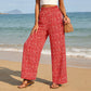 👖⏰ 50% DE RÉDUCTION ! Pantalon Taille Haute à Jambes Larges & Imprimé Chic – Coupe Fluide, Élastique & Polyvalent pour Femme 🌸