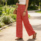 👖⏰ 50% DE RÉDUCTION ! Pantalon Taille Haute à Jambes Larges & Imprimé Chic – Coupe Fluide, Élastique & Polyvalent pour Femme 🌸