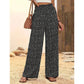 👖⏰ 50% DE RÉDUCTION ! Pantalon Taille Haute à Jambes Larges & Imprimé Chic – Coupe Fluide, Élastique & Polyvalent pour Femme 🌸