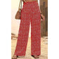 👖⏰ 50% DE RÉDUCTION ! Pantalon Taille Haute à Jambes Larges & Imprimé Chic – Coupe Fluide, Élastique & Polyvalent pour Femme 🌸