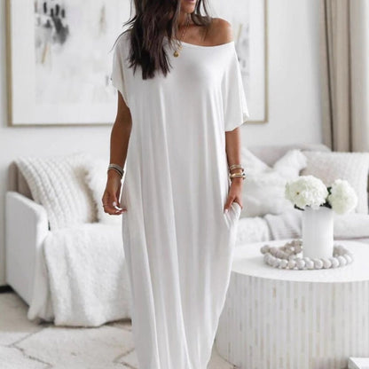 ⏳Spécial à durée limitée⏰Robe longue décontractée à manches courtes et coupe ample👗