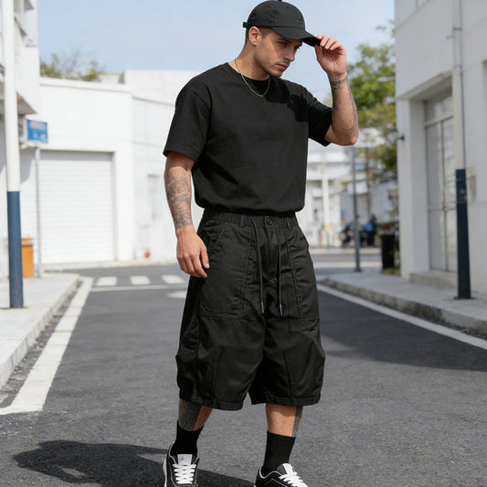 👖 PROMO FLASH : -50% ! 🔥 Pantalon Capri Homme Grande Taille – Coupe Large, Taille Réglable, Tissu Résistant en Polyester 🩳