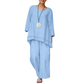 👚 50% DE RÉDUCTION! 💃 Ensemble Tunique Ample & Pantalon à Jambes Larges – Look Décontracté, Tissu Léger & Parfait Pour Le Printemps/Été 🌸