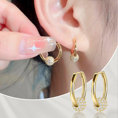 🔥Boucles d'oreilles en cercle doré avec petite boule – Hypoallergéniques, éclat durable et idéales pour un usage quotidien🌟