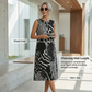 🔥50 % de réduction jusqu'à épuisement des stocks !🎉💃Robe longue sans manches en patchwork à motif léopard