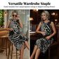 🔥50 % de réduction jusqu'à épuisement des stocks !🎉💃Robe longue sans manches en patchwork à motif léopard
