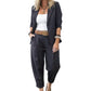 💎Ensemble Veste à Col & Pantalon pour Femme – Coupe Cintrée, Tissu Doux & Look Professionnel Élégant👖✨