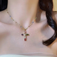 💐50% DE RÉDUCTION ! Collier Croix en Strass – Éclat Éblouissant et Foi Illustrée ✨🙏【Offre Limitée】