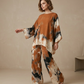 👗Ensemble pantalon large fluide et haut à imprimé abstrait 🌸 Chic & Fluide 🎨 -50% 🔥