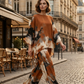 👗Ensemble pantalon large fluide et haut à imprimé abstrait 🌸 Chic & Fluide 🎨 -50% 🔥