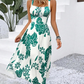 🌺 PROMO LIMITÉE 50% DE RÉDUCTION ! 👗 Robe Imprimée à Bretelles Fines – Dos Froncé, Coupe Trapèze, Légère 🦋