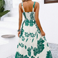 🌺 PROMO LIMITÉE 50% DE RÉDUCTION ! 👗 Robe Imprimée à Bretelles Fines – Dos Froncé, Coupe Trapèze, Légère 🦋