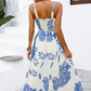 🌺 PROMO LIMITÉE 50% DE RÉDUCTION ! 👗 Robe Imprimée à Bretelles Fines – Dos Froncé, Coupe Trapèze, Légère 🦋