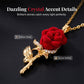 🌹Pendentif Rose Rouge Élégant ✅ Détails Cristal & Finition Dorée | Raffiné et Romantique 🌹 -50% AUJOURD’HUI 🔥