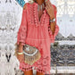 🔥50 % de réduction 👗Robe ample en coton et lin brodée pour femme 🌸