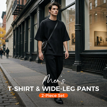 🍂Ensemble 2 pièces pour homme : t-shirt et pantalon à jambes larges🔥