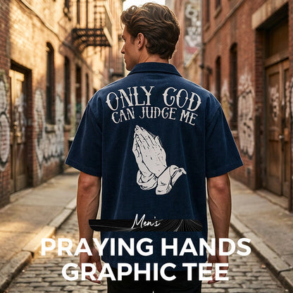 🙏 PROMO LIMITÉE 50% DE RÉDUCTION ! ✨ T-shirt Homme – Motif Mains en Prière, 100% Coton, Coupe Classique ✨