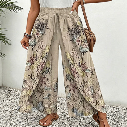 🔥 Offre limitée 50% – Pantalon large à imprimé et cordon de serrage pour femme