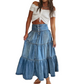👗 PROMO LIMITÉE 50% DE RÉDUCTION ! 🌿 Jupe Longue en Denim pour Femme – Coupe Évasée Boutonnée, Taille Haute & Confort Premium 💙