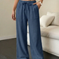 ❤️Pantalon large plissé de couleur unie pour femme