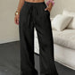 ❤️Pantalon large plissé de couleur unie pour femme