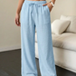 ❤️Pantalon large plissé de couleur unie pour femme