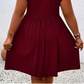 Robe à col en V et volants pour femme