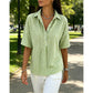 👕Chemise Femme à Manches Courtes Rayées