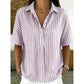 👕Chemise Femme à Manches Courtes Rayées