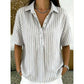 👕Chemise Femme à Manches Courtes Rayées