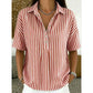 👕Chemise Femme à Manches Courtes Rayées