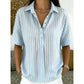 👕Chemise Femme à Manches Courtes Rayées