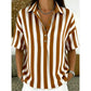 👕Chemise Femme à Manches Courtes Rayées