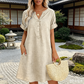 Robe Tunique Femme Décontractée à Col V avec Poches